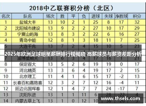 2025年欧洲足球明星薪酬排行榜揭晓 高薪球员与薪资差距分析